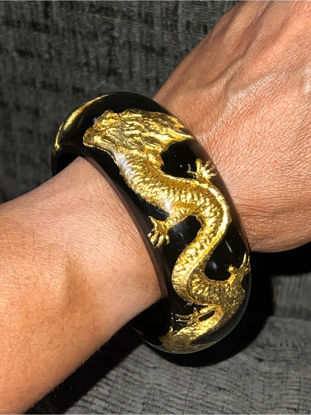Vintage Bold Ross-Simons Golden Dragon Bangle Bracelet!
